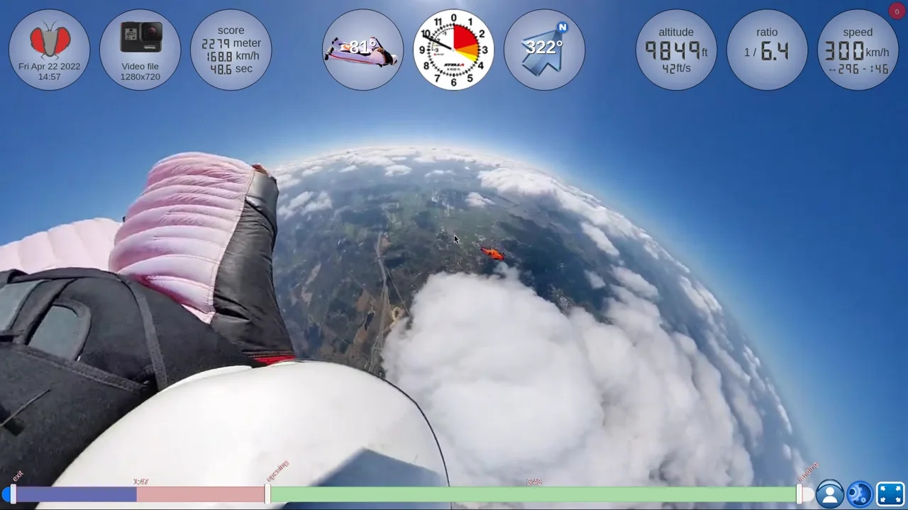 FlySight: skydive video with telemetry overlay